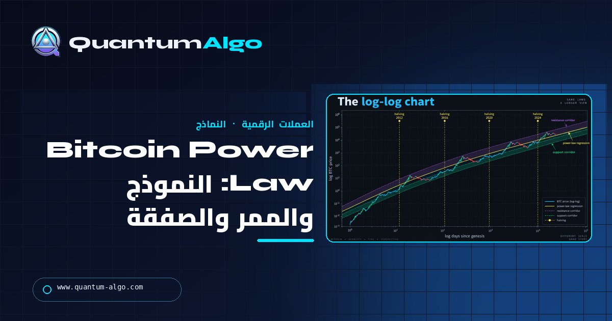 Bitcoin Power Law: ما الذي يقوله النموذج، وما الذي لا يقوله، وكيف يستخدمه المتداول — دليل Quantum Algo
