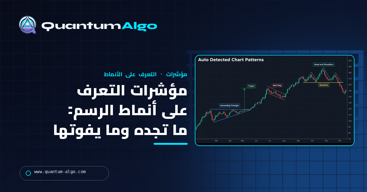 دليل Quantum Algo عن مؤشرات التعرف على أنماط الرسم البياني: ما تجده، وما يفوتها، وكيف تتداول العلامات