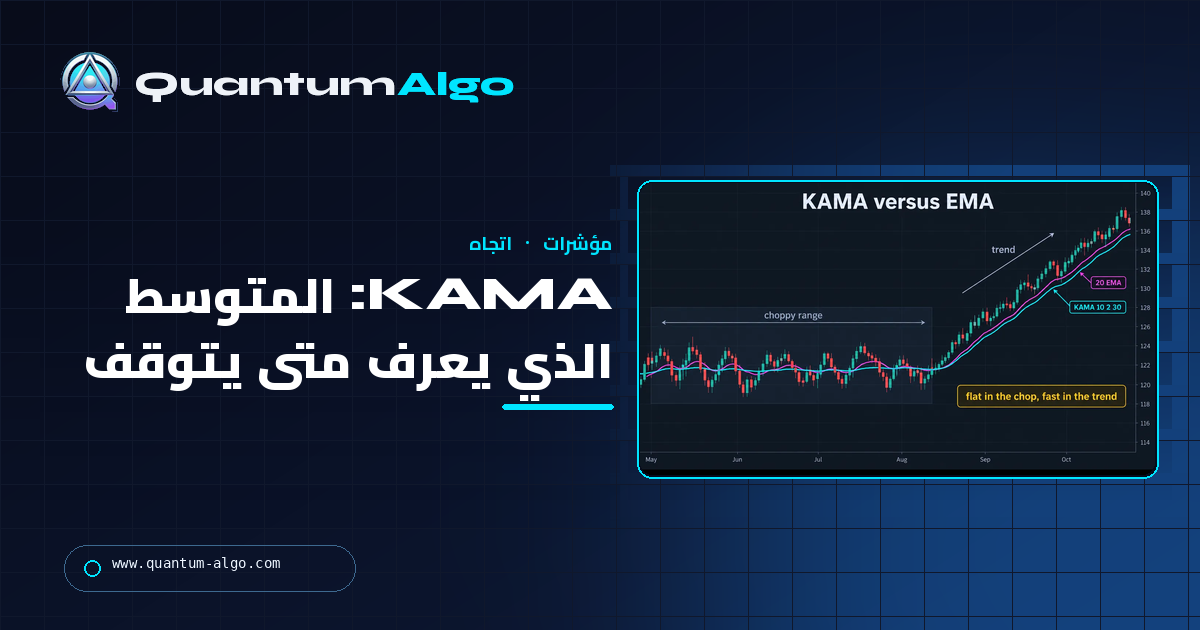 متوسط Kaufman المتكيف (KAMA): المتوسط الذي يعرف متى يتوقف — دليل Quantum Algo