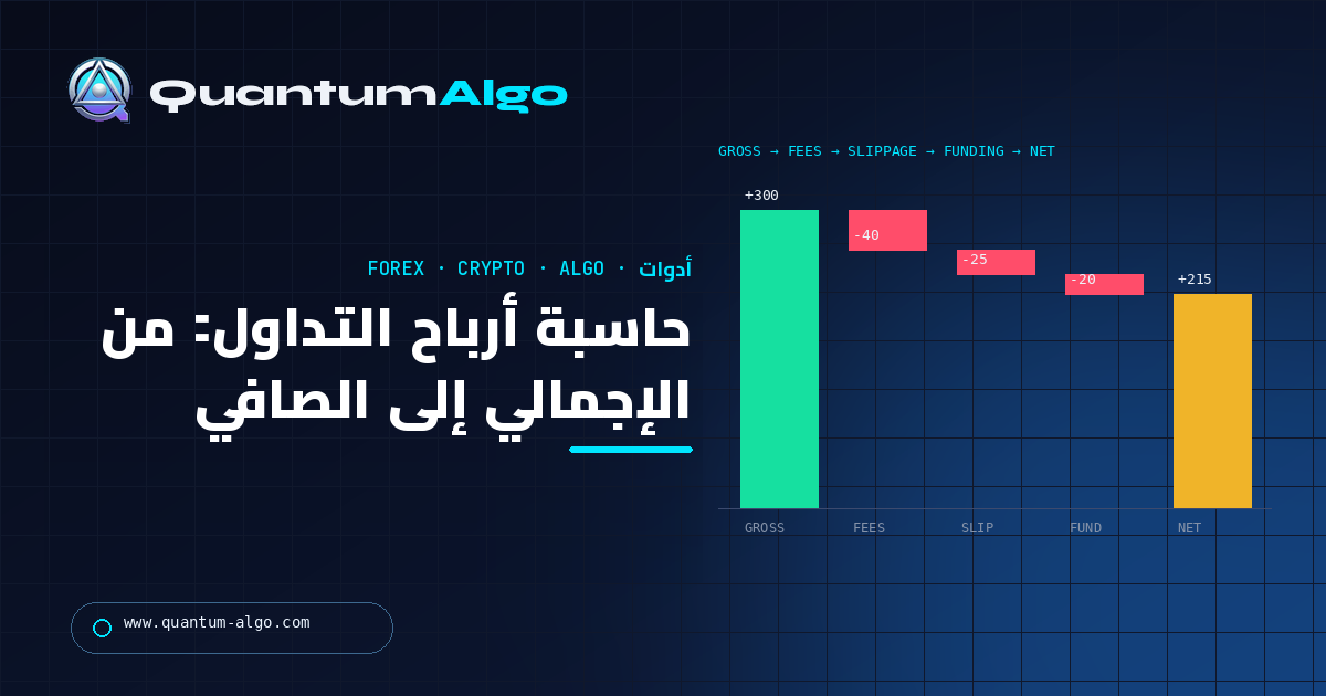 حاسبة أرباح التداول لـ Forex و Crypto والتداول الخوارزمي — دليل Quantum Algo