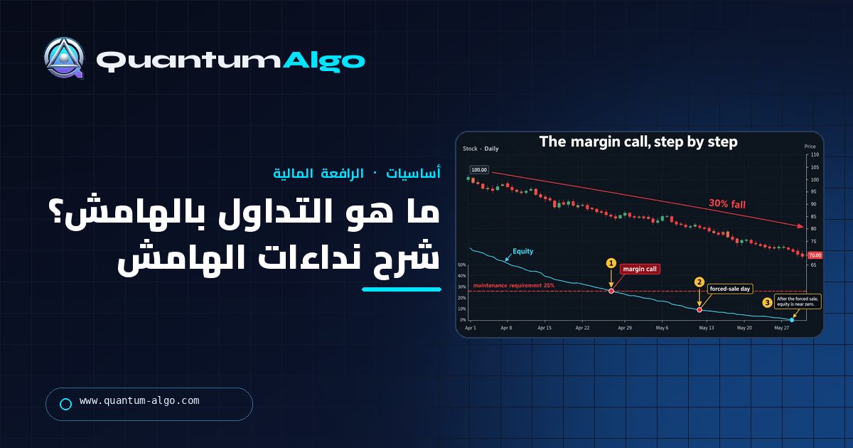 ما هو التداول بالهامش؟ الهامش الأولي مقابل هامش الصيانة ونداءات الهامش وحاسبة — دليل Quantum Algo
