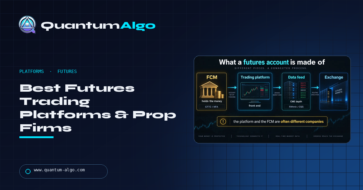 Best Futures Trading Platforms and Futures Prop Firms: FCMs, Front Ends, Data and the Drawdown Rule — Quantum Algo guide