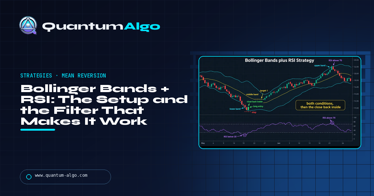 Bollinger Bands + RSI Strategy: The Mean-Reversion Setup and the Filter That Makes It Work — Quantum Algo guide
