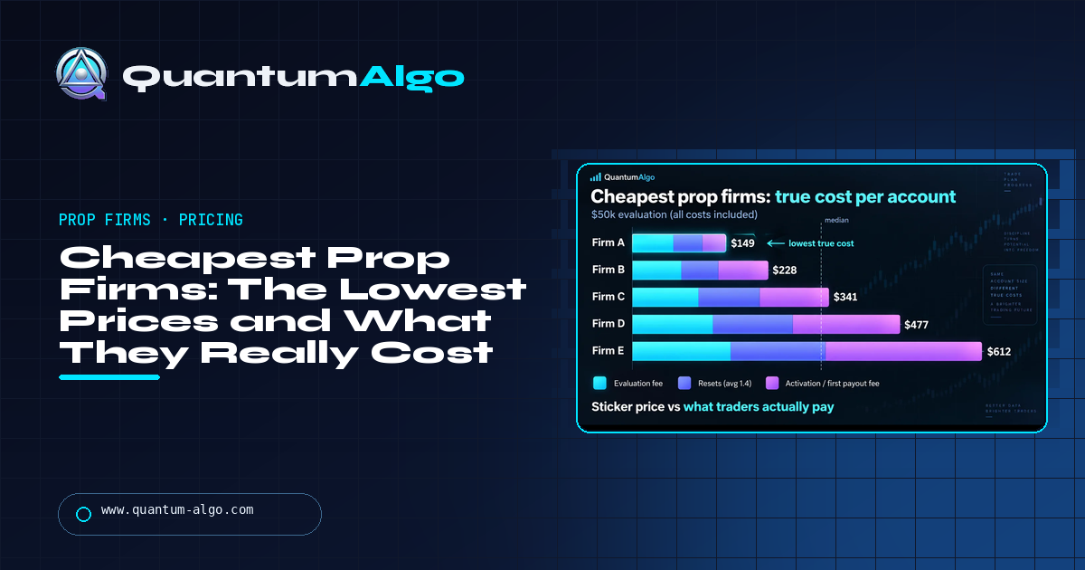 Cheapest Prop Firms: The Lowest Evaluation Prices and What They Really Cost — Quantum Algo guide