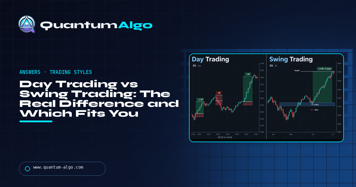 Day Trading vs Swing Trading: The Real Difference, the Costs, and Which One Fits You — Quantum Algo guide