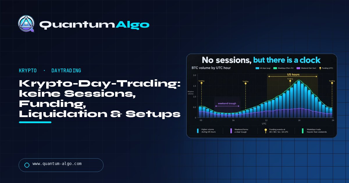 Krypto-Day-Trading: ein Markt ohne Sessions, mit einer Uhr, die trotzdem zählt, und den Trades, die dazu passen — Quantum Algo Guide