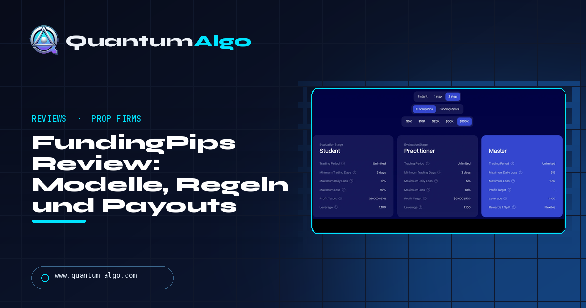 FundingPips Review: Modelle, Regeln, Payouts und für wen es passt — Quantum Algo Guide