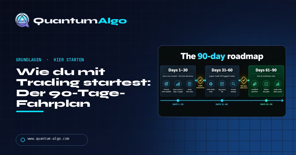 Wie du mit Trading startest: Ein 90-Tage-Fahrplan (ein Markt, 50 Paper Trades, dann live) — Quantum Algo Guide