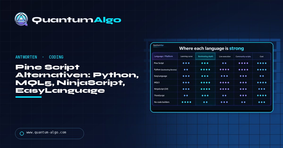 Pine Script Alternativen: Python, MQL5, NinjaScript, EasyLanguage und wann jede die richtige Wahl ist - Quantum Algo Guide