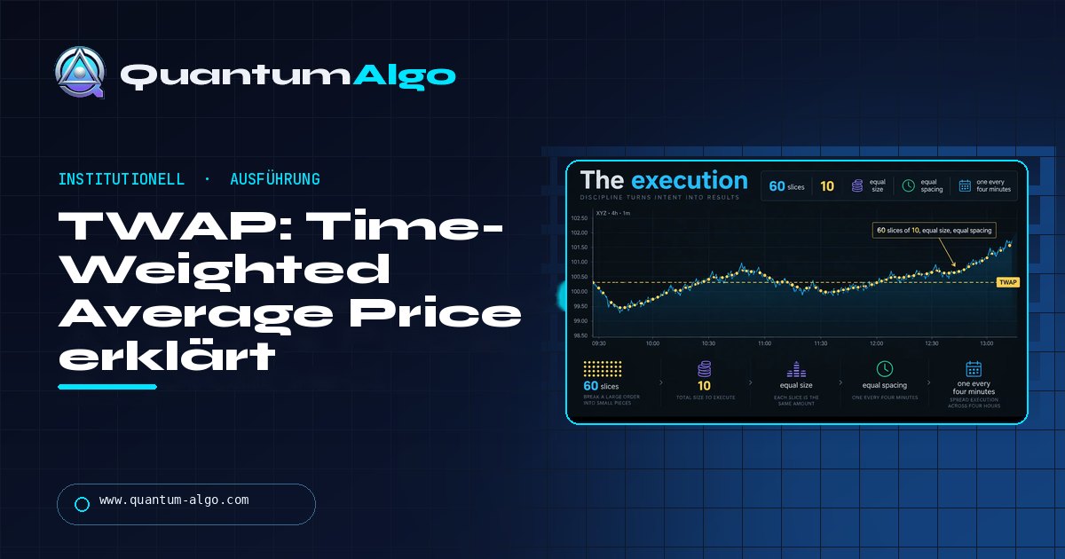 TWAP: Time-Weighted Average Price — die Formel, der Algorithmus und wie du darum tradest — Quantum Algo Guide