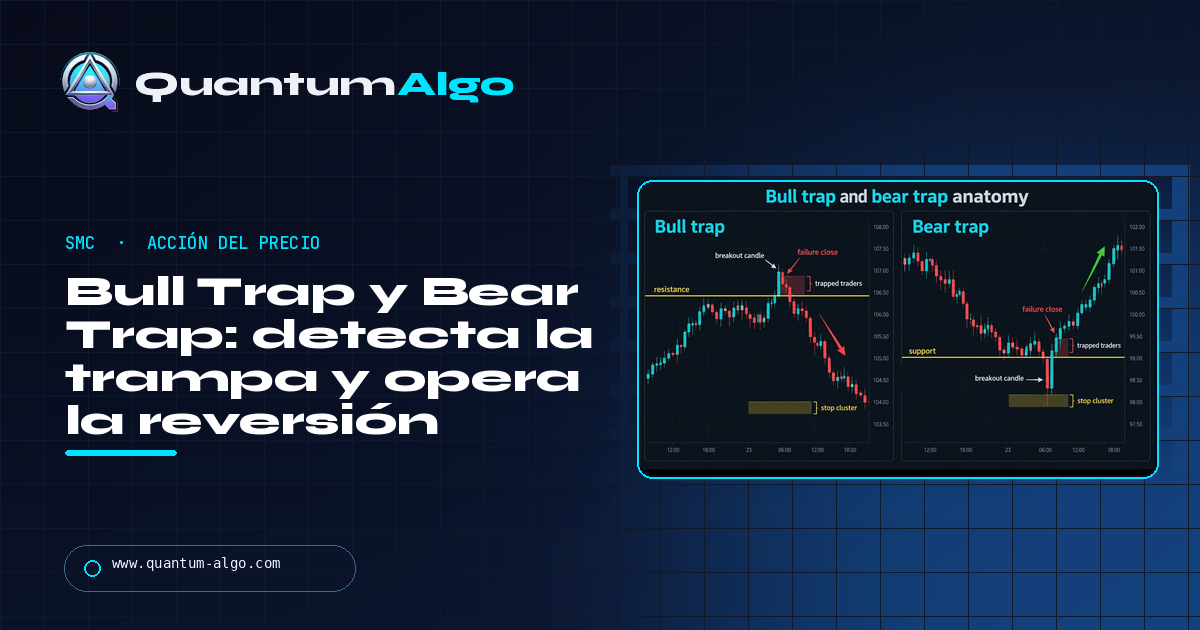 Bull Trap y Bear Trap: cómo detectarlas y operar la reversión — guía de Quantum Algo
