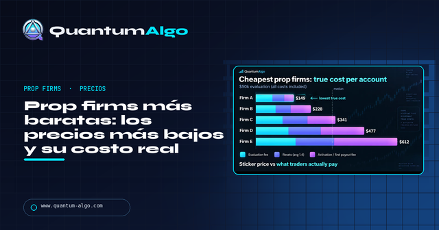 Prop firms más baratas: precio real y resets — Guía premium