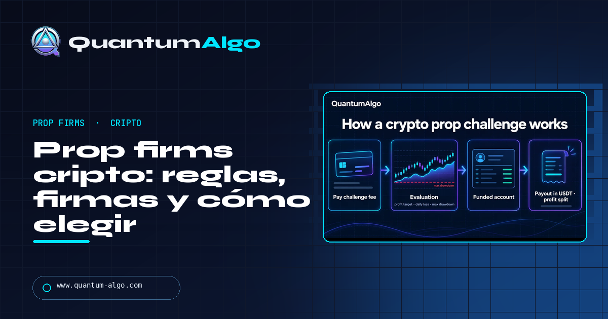 Prop firms cripto: cómo funcionan, las firmas, las reglas y cómo elegir — guía de Quantum Algo