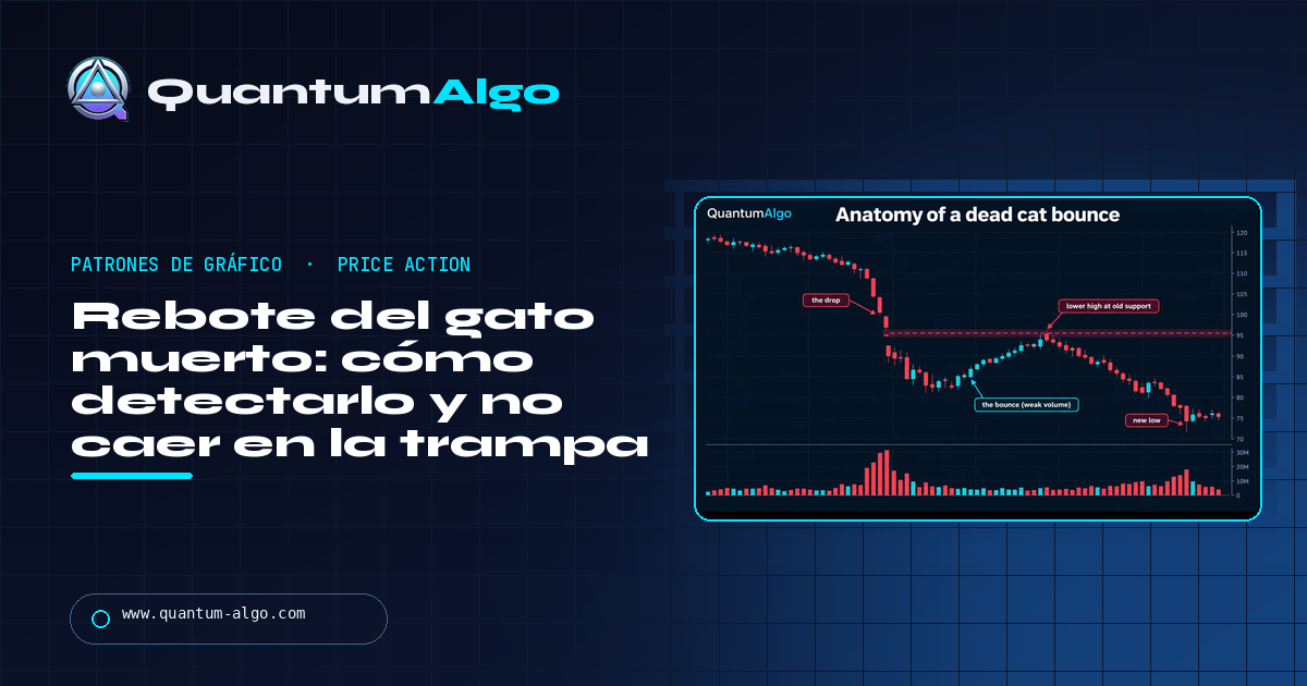 Rebote del gato muerto: qué es, cómo detectarlo y cómo no caer en la trampa — guía de Quantum Algo