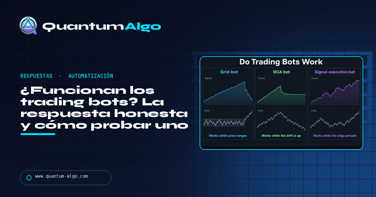 ¿Funcionan los trading bots? La respuesta honesta, las cuatro cosas que lo deciden y cómo probar uno — guía de Quantum Algo
