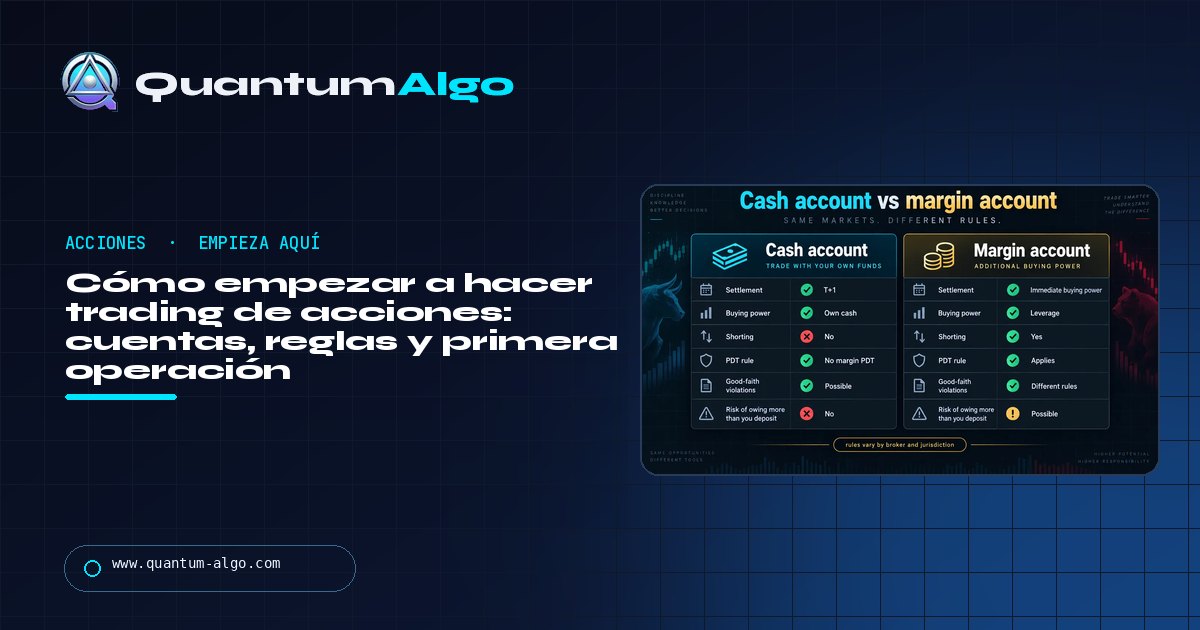 Cómo empezar a hacer trading de acciones: cuentas, reglas, tu primera operación y la semana siguiente — guía de Quantum Algo