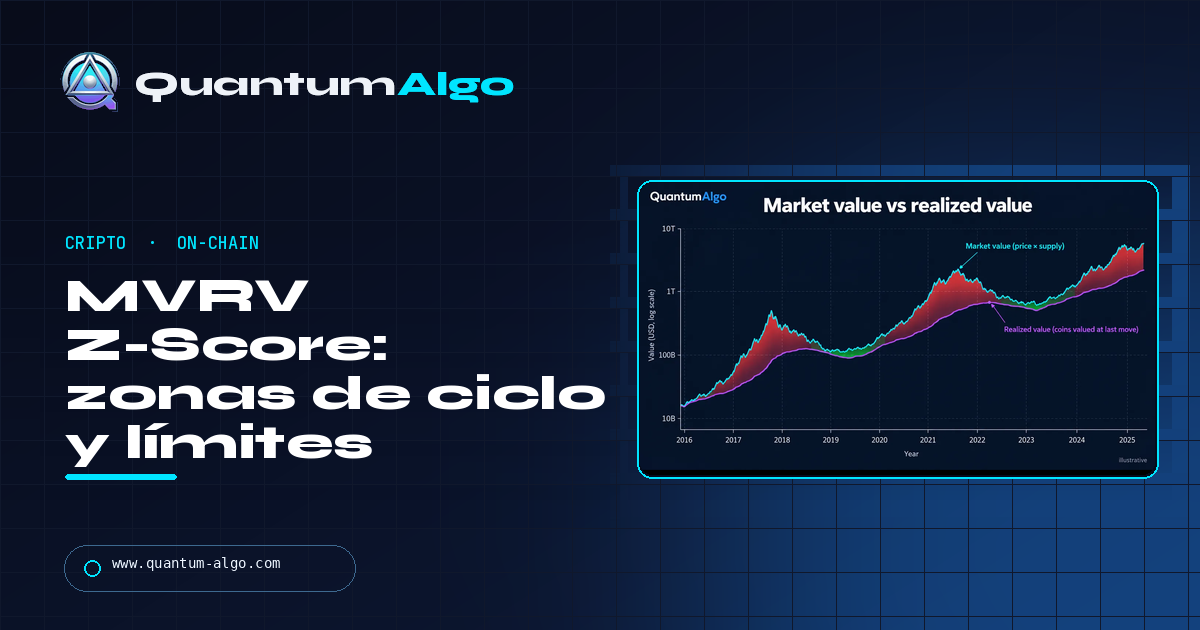 MVRV Z-Score: qué es, cómo leerlo, las zonas de ciclo y los límites — guía de Quantum Algo