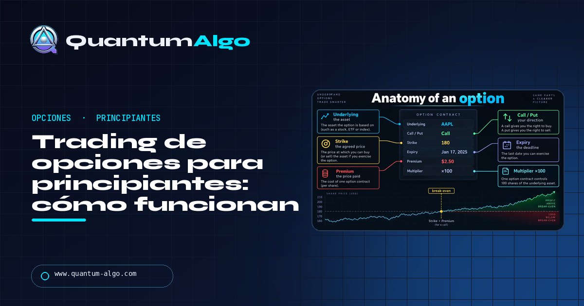 Trading de opciones para principiantes: cómo funcionan las opciones, calls vs puts y cómo empezar sin salir herido — guía de Quantum Algo