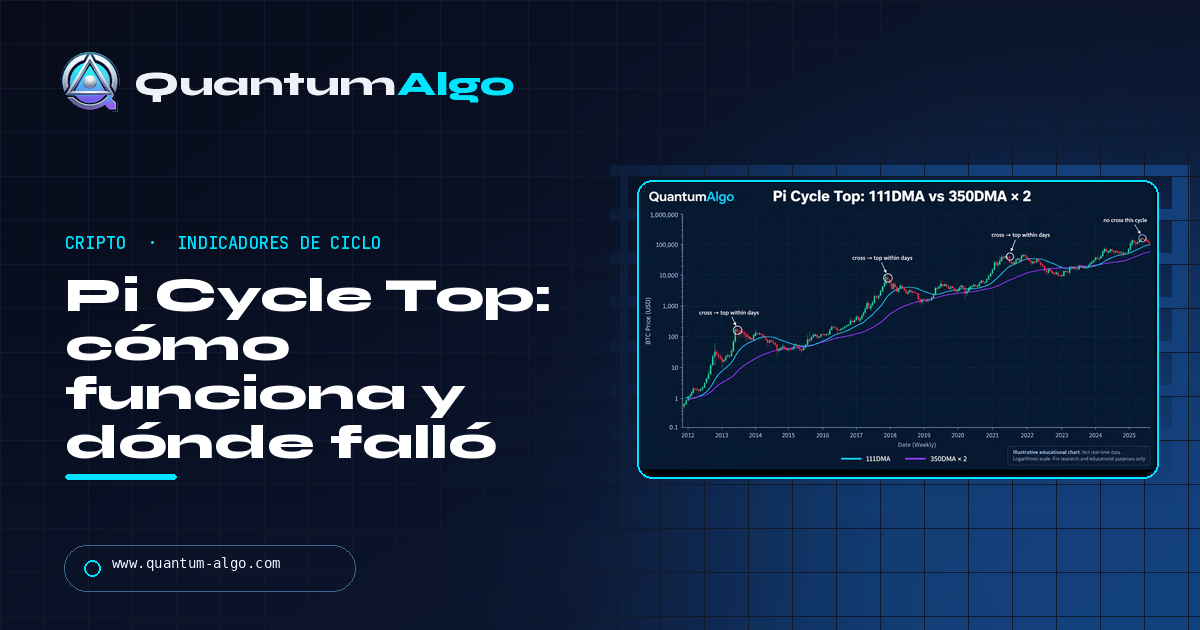 Pi Cycle Top: cómo funciona, su historial y por qué falló en el último techo — guía de Quantum Algo
