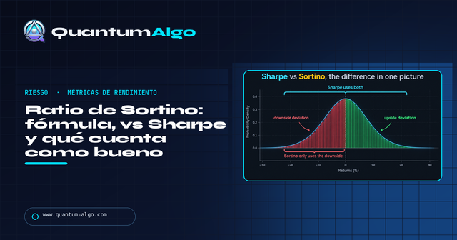 Ratio de Sortino: fórmula, vs Sharpe y qué es bueno — Guía premium