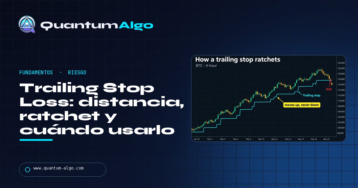 Trailing Stop Loss explicado: cómo funciona, a qué distancia hacer trail y cuándo supera a un objetivo fijo — guía de Quantum Algo