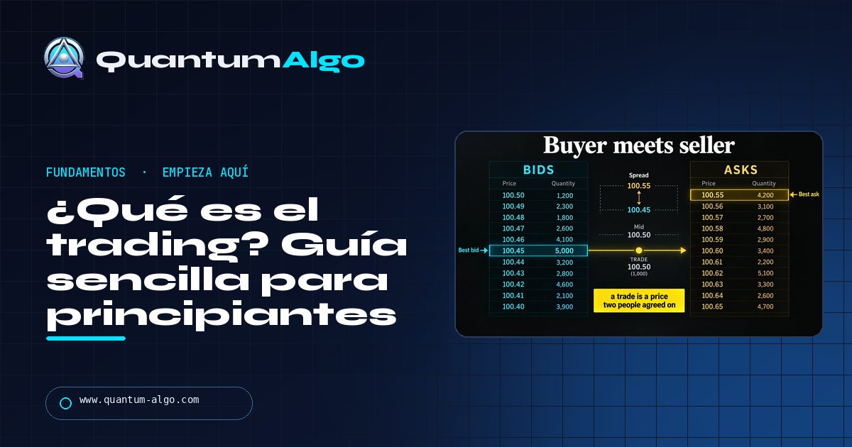 Qué es el trading: cómo funcionan realmente los mercados, las operaciones y los traders — guía de Quantum Algo