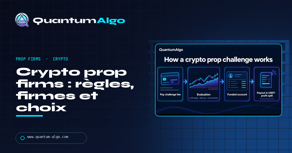 Crypto prop firms : fonctionnement, firmes, règles et méthode pour choisir — guide Quantum Algo