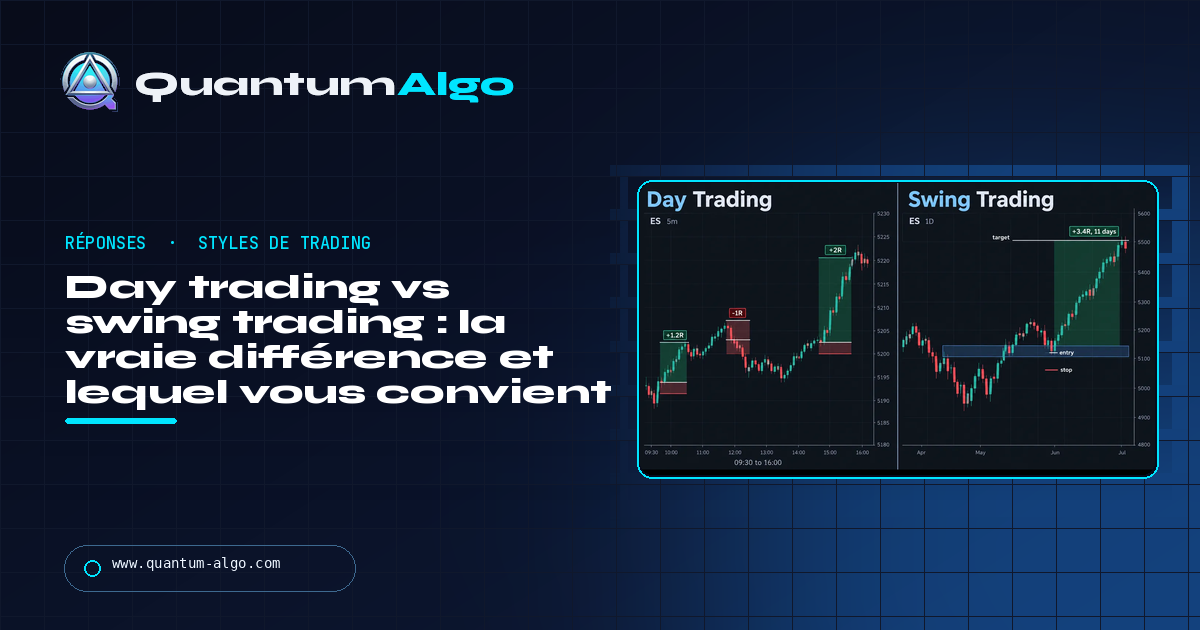 Day trading vs swing trading : la vraie différence, les coûts et lequel vous convient — guide Quantum Algo