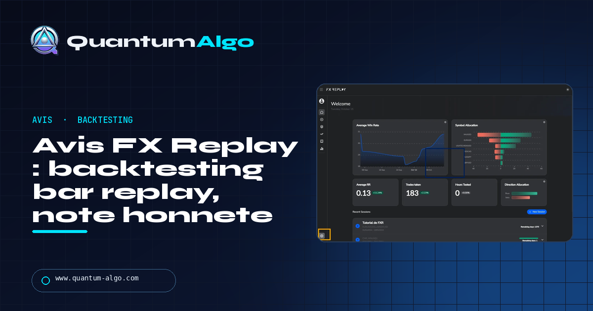 Avis FX Replay : le meilleur backtester bar replay pour traders manuels - avec ses limites - guide Quantum Algo