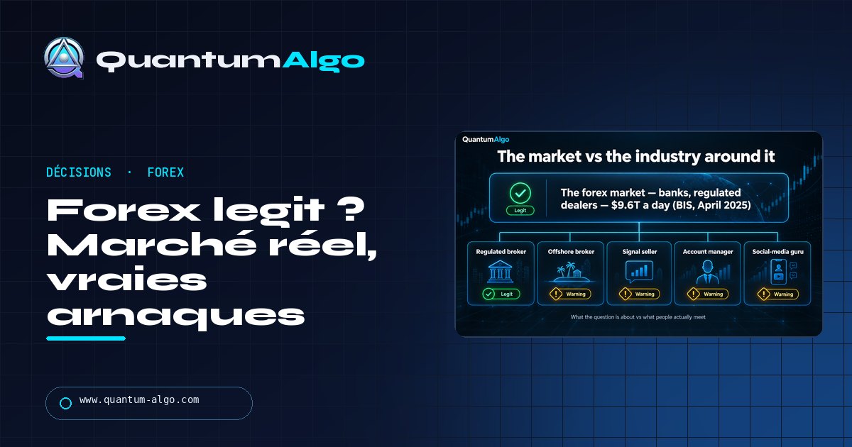 Le forex trading est-il légitime ? Le marché est réel — la plupart de ce que rencontrent les particuliers ne l'est pas — guide Quantum Algo