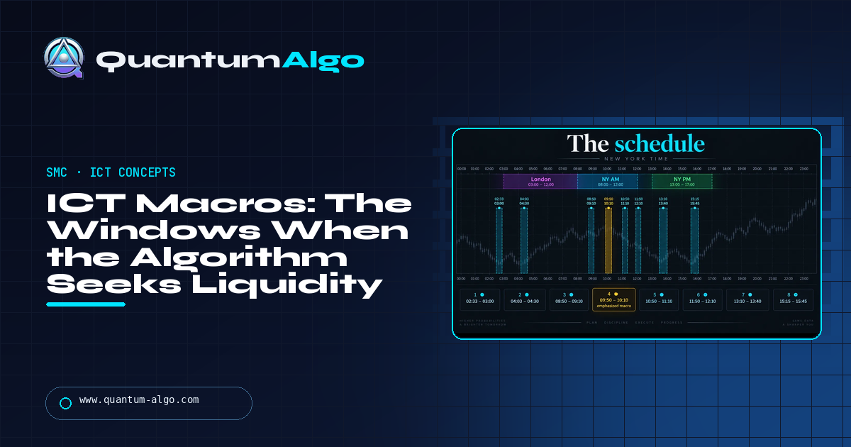 ICT Macros: The Time Windows When the Algorithm Seeks Liquidity — Quantum Algo guide