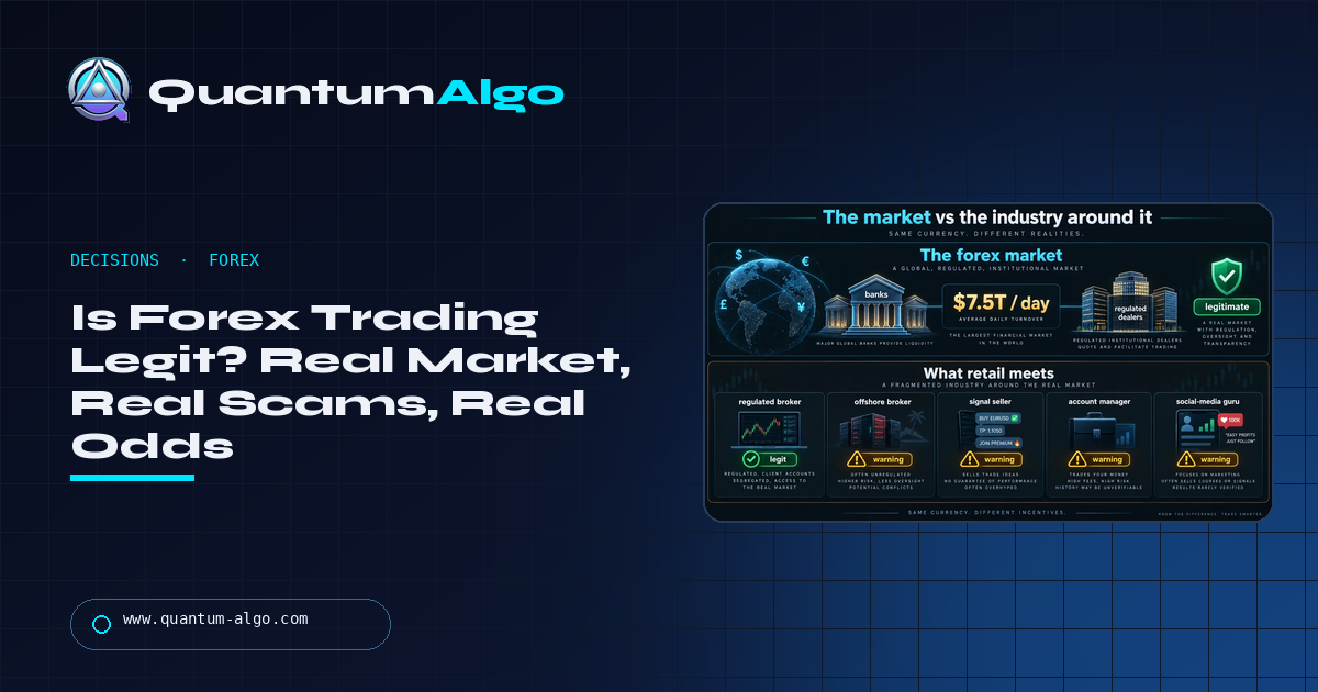 Is Forex Trading Legit? The Market Is Real — Most of What Retail Traders Meet Isn't — Quantum Algo guide