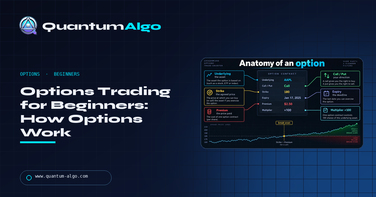 Options Trading for Beginners: How Options Work, Calls vs Puts, and How to Start Without Getting Hurt — Quantum Algo guide