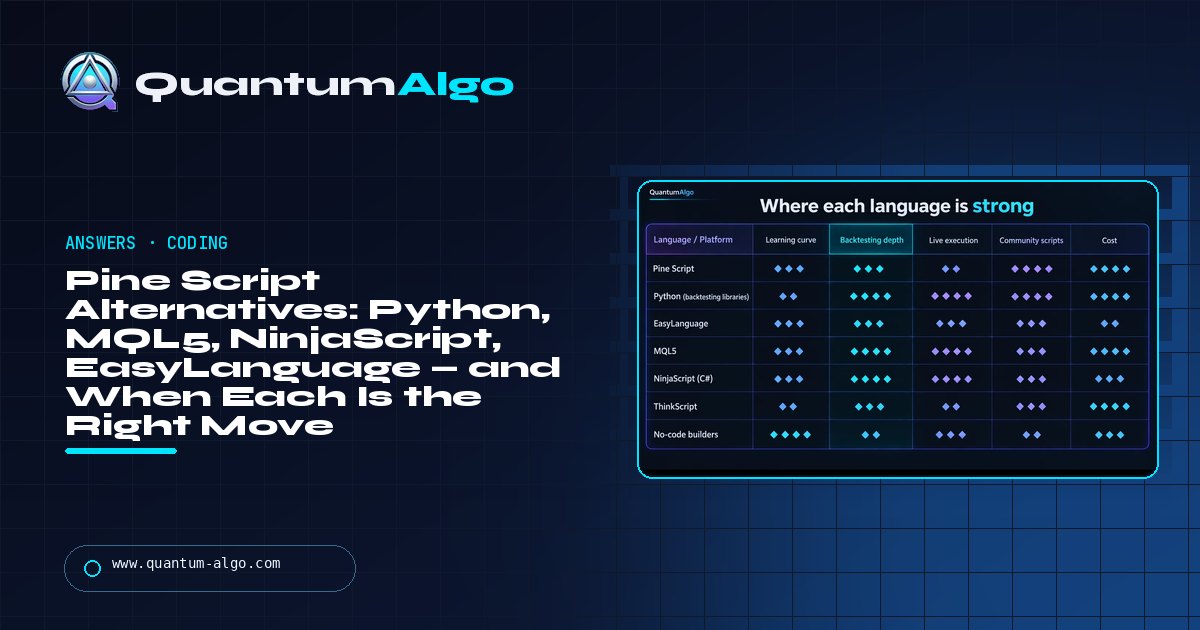 Pine Script Alternatives: Python, MQL5, NinjaScript, EasyLanguage and When Each One Is the Right Move — Quantum Algo guide