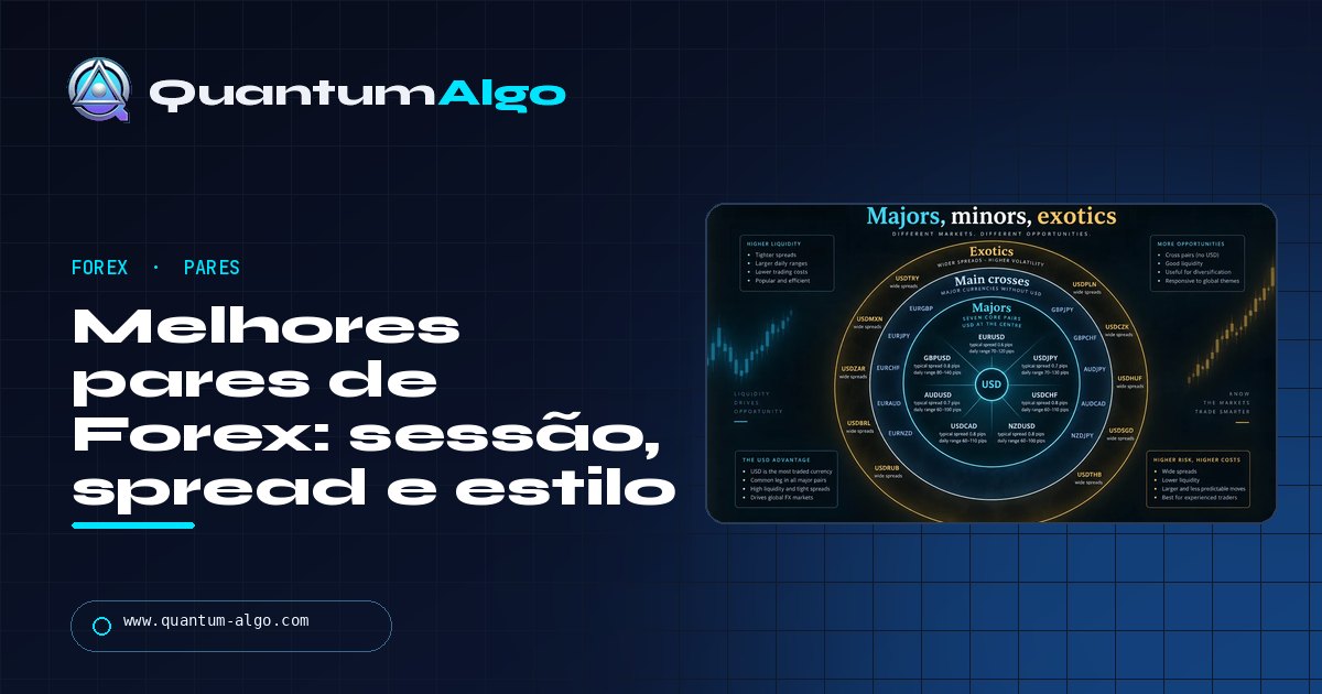 Melhores pares de Forex por sessão, spread, volatilidade e estilo — guia da Quantum Algo