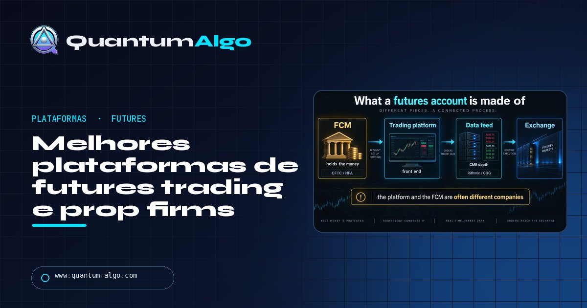 Melhores plataformas de futures trading e prop firms: FCMs, front ends, dados e a regra de drawdown — guia da Quantum Algo