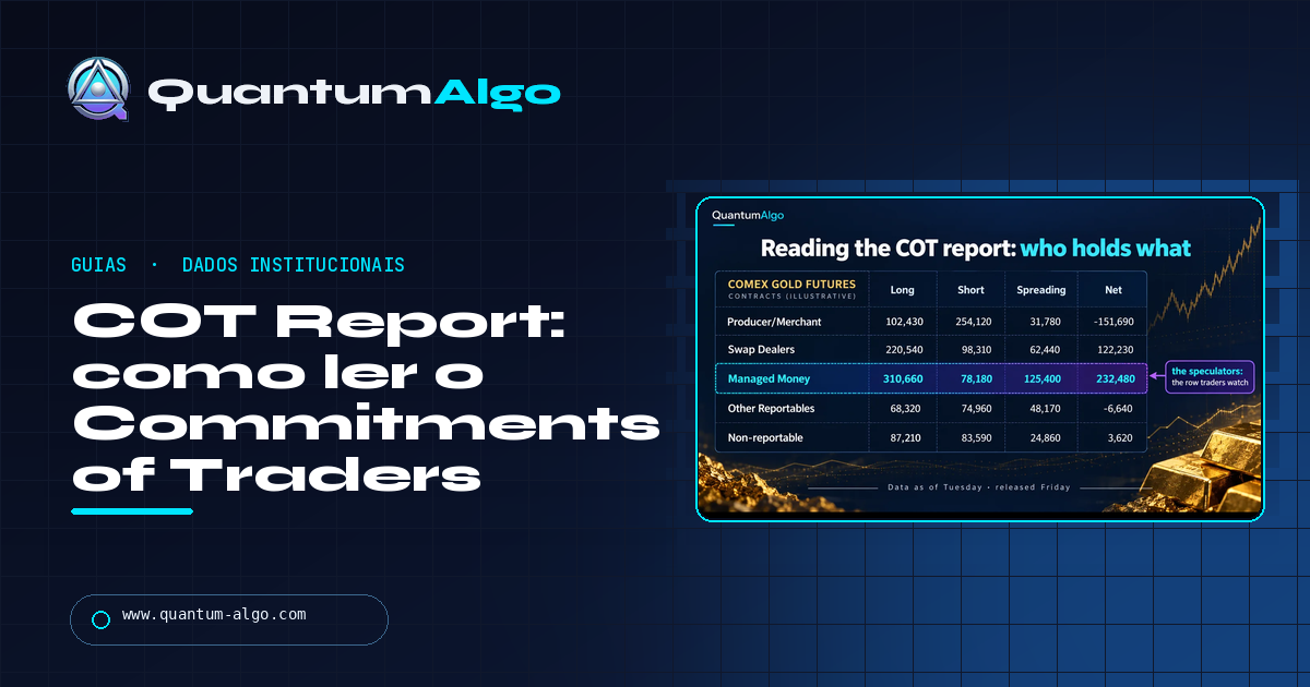 COT Report: como ler o Commitments of Traders para ouro, forex e futuros — guia da Quantum Algo