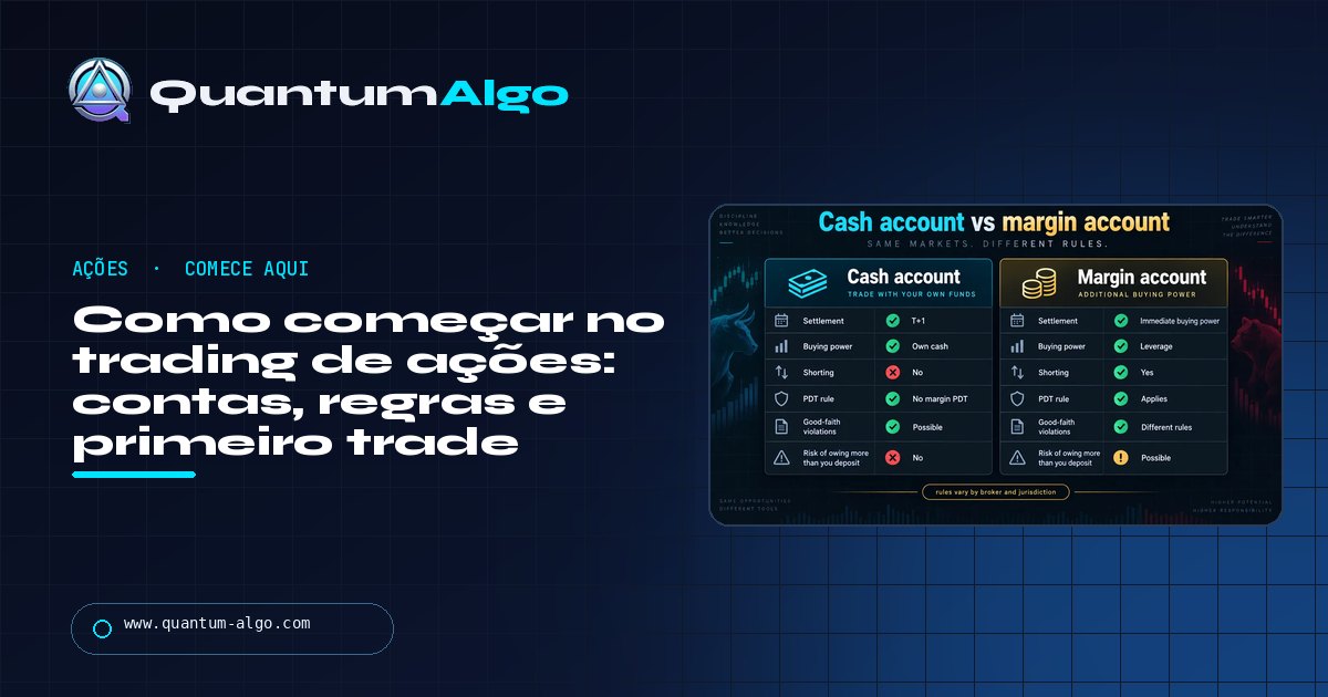 Como começar no trading de ações: contas, regras, seu primeiro trade e a semana seguinte — guia da Quantum Algo