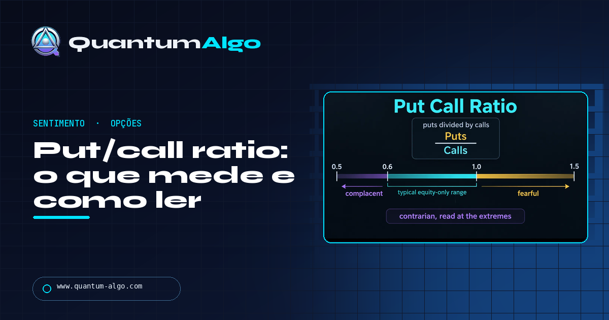 Guia da Quantum Algo sobre put/call ratio: o que ele mede, como ler e quando realmente funciona