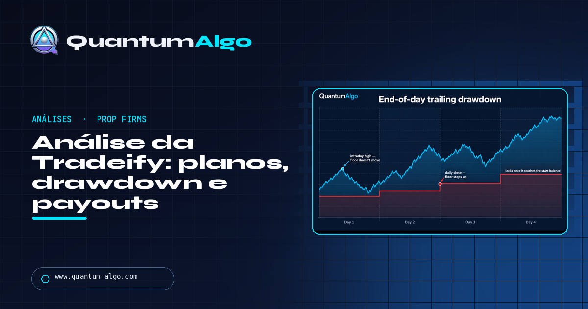 Análise da Tradeify: Growth vs Select vs Lightning, drawdown, regras de payout e nosso veredito — guia da Quantum Algo