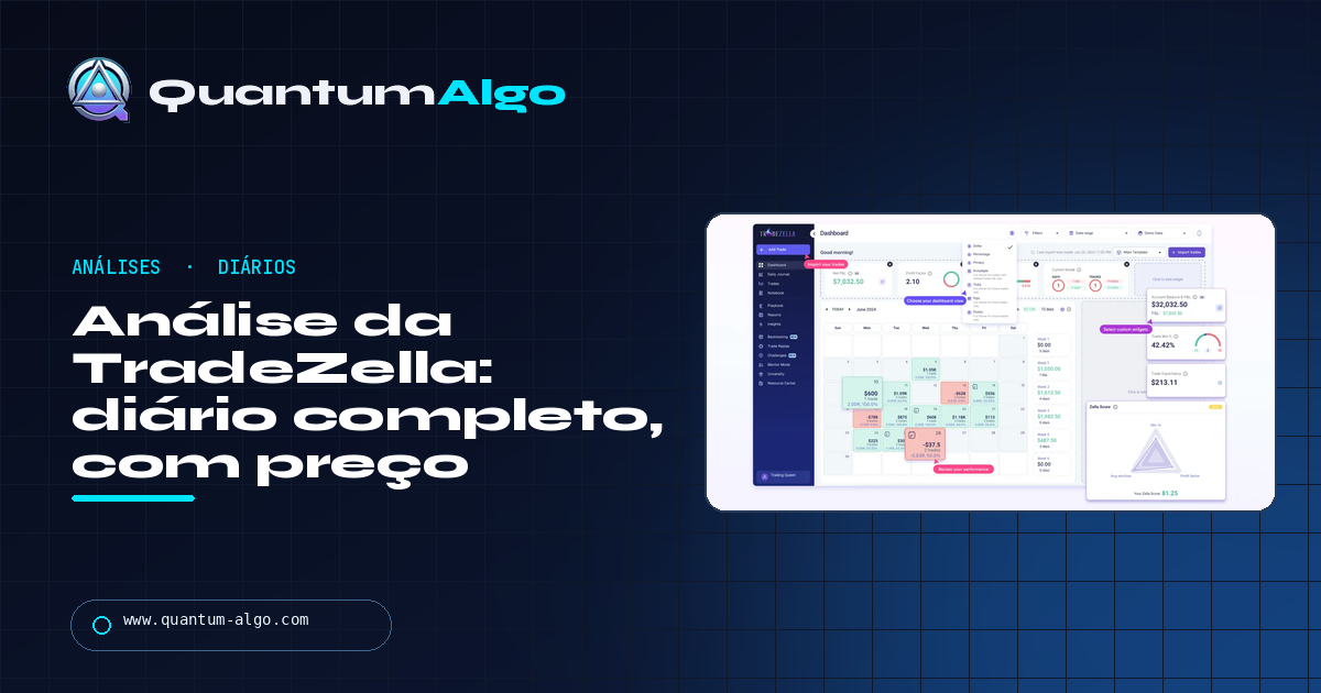 Análise da TradeZella: o diário de trading completo — onde ele justifica o preço e onde não justifica — guia da Quantum Algo
