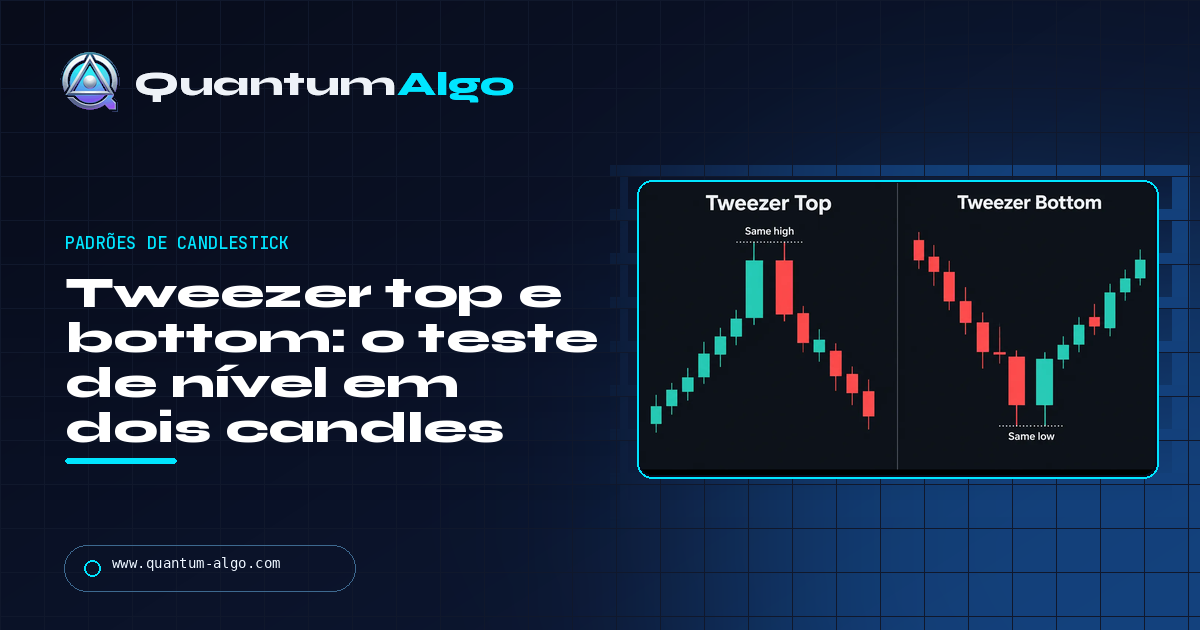 Tweezer top e tweezer bottom: o teste de nível em dois candles e como operar — guia da Quantum Algo