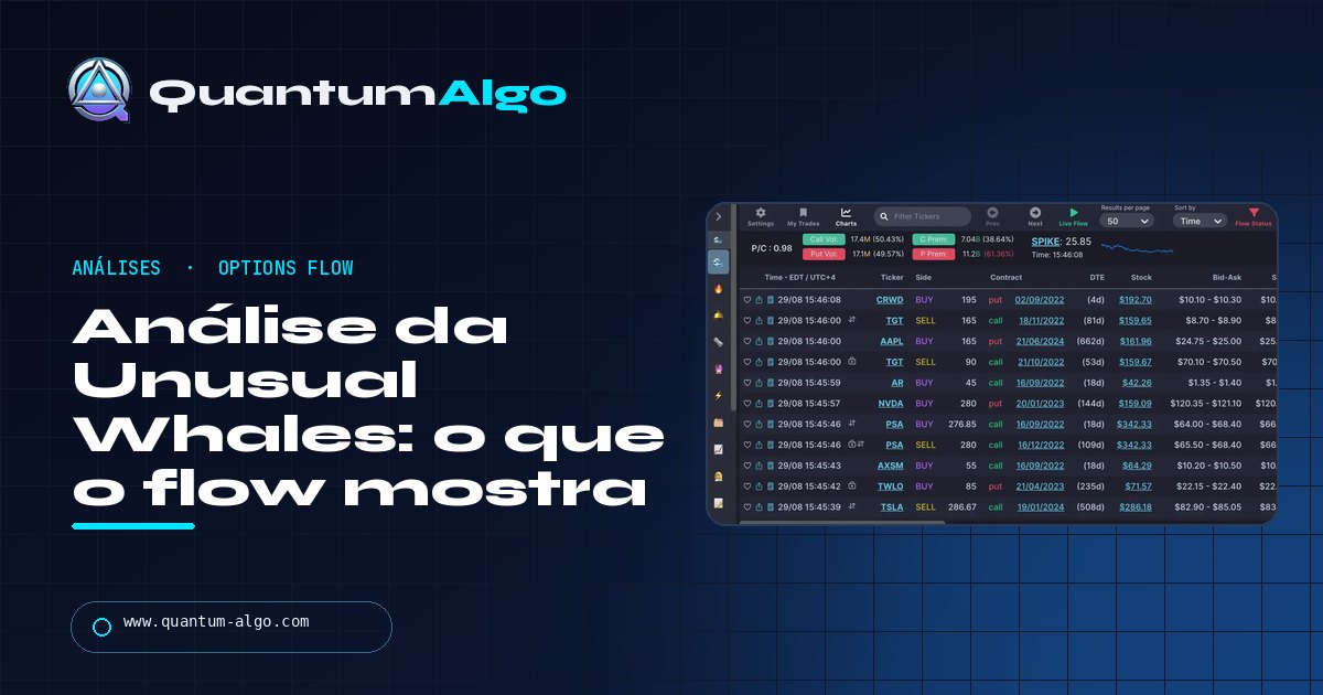 Análise da Unusual Whales: options flow, dark pools e trades do Congresso — o que os dados podem e não podem dizer — guia da Quantum Algo