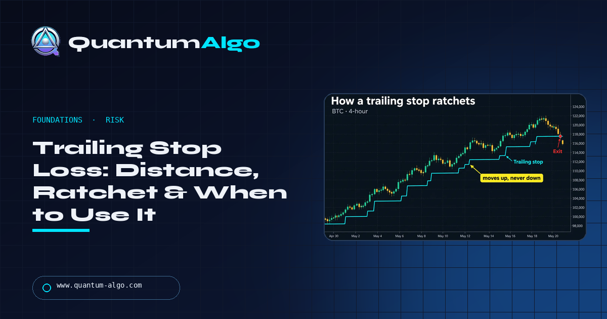 Trailing Stop Loss Explained: How It Works, How Far to Trail, and When It Beats a Fixed Target — Quantum Algo guide