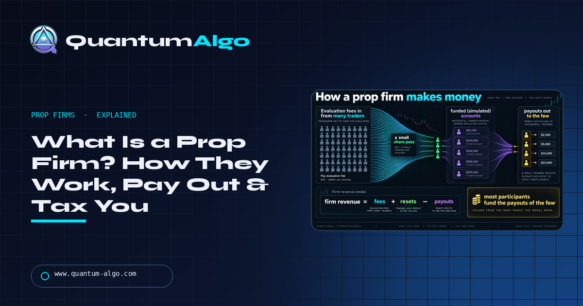 What Is a Prop Firm? How Proprietary Trading Firms Work, Make Money, Pay Out and Tax You — Quantum Algo guide