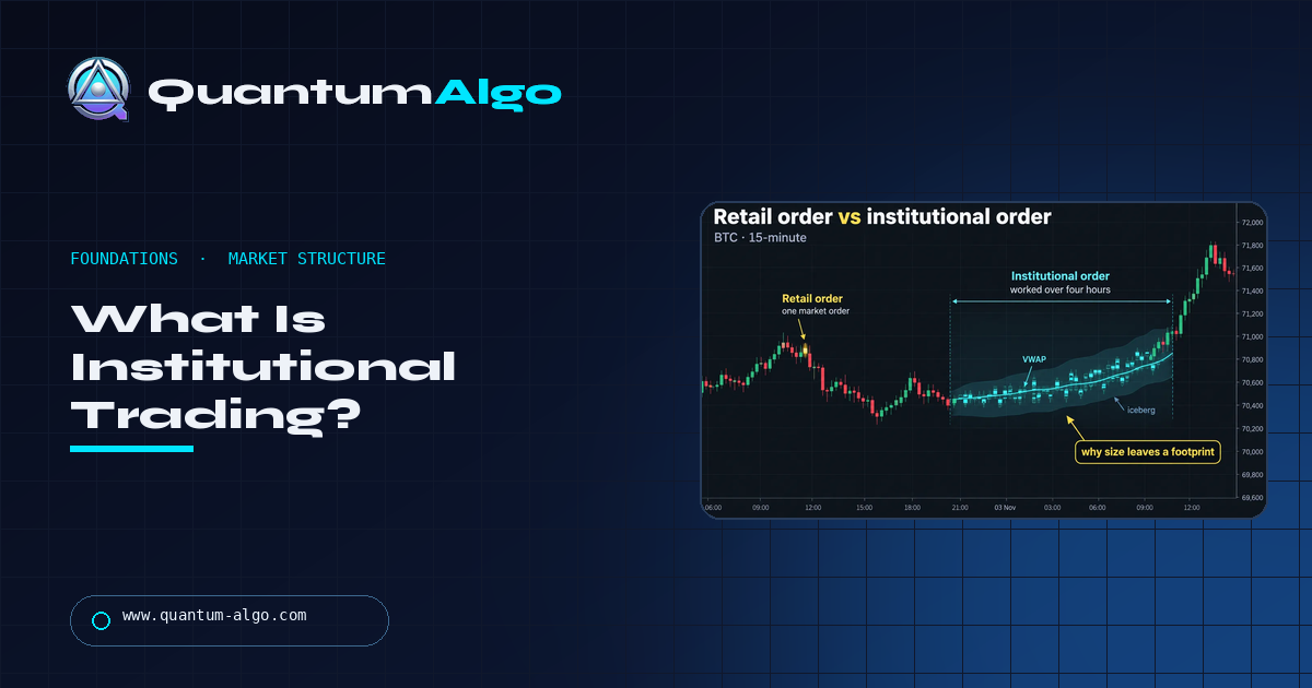 What Is Institutional Trading? How Big Orders Move Markets (and Leave Footprints) — Quantum Algo guide
