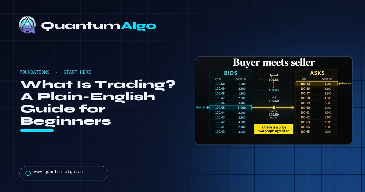 What Is Trading? How Markets, Trades and Traders Actually Work — Quantum Algo guide