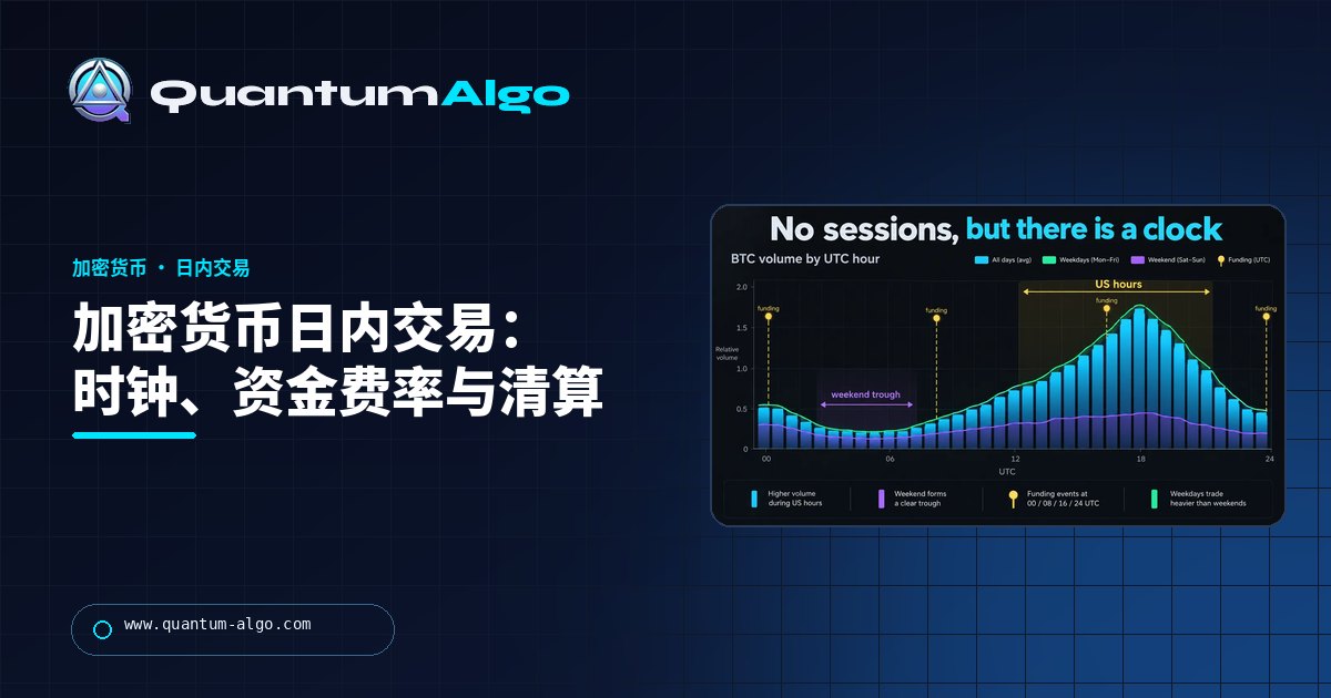 加密货币日内交易：没有交易时段的市场、仍然重要的时钟，以及适合它的交易——Quantum Algo 指南